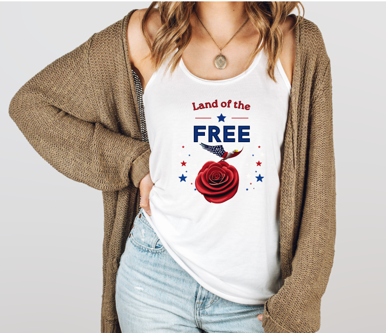 Stylish Patriotic Racerback Tank with Inspiring Logo