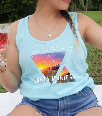 Women's Tank Featuring Iconic Beach Sunset