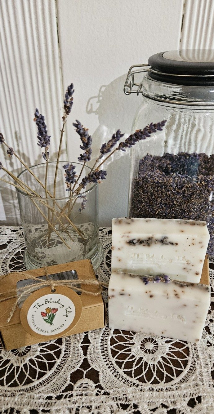 Handmade lavender goat milk soap