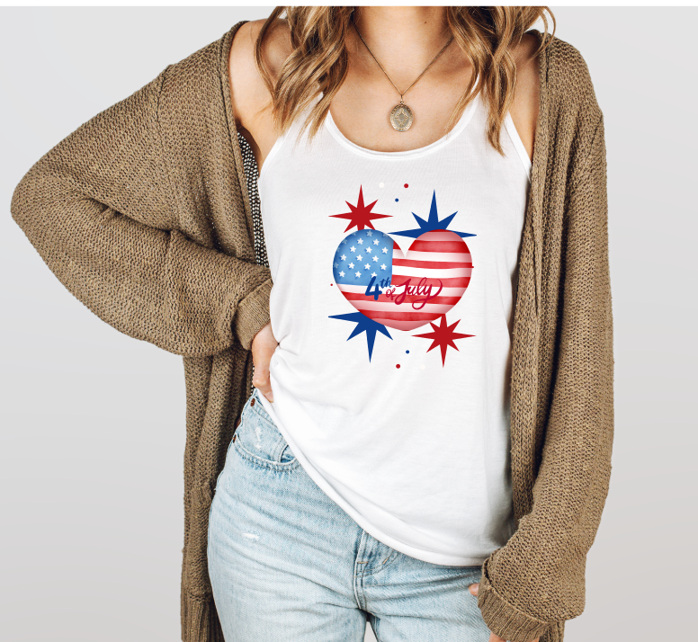 Stylish Fourth of July Racerback Tank