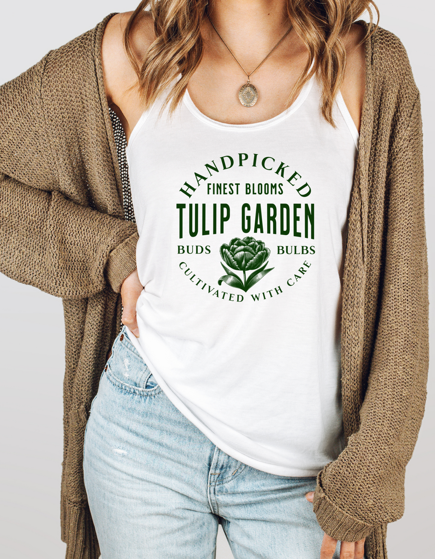 Tulip Garden Racerback Tank - Handpicked Finest Blooms Design