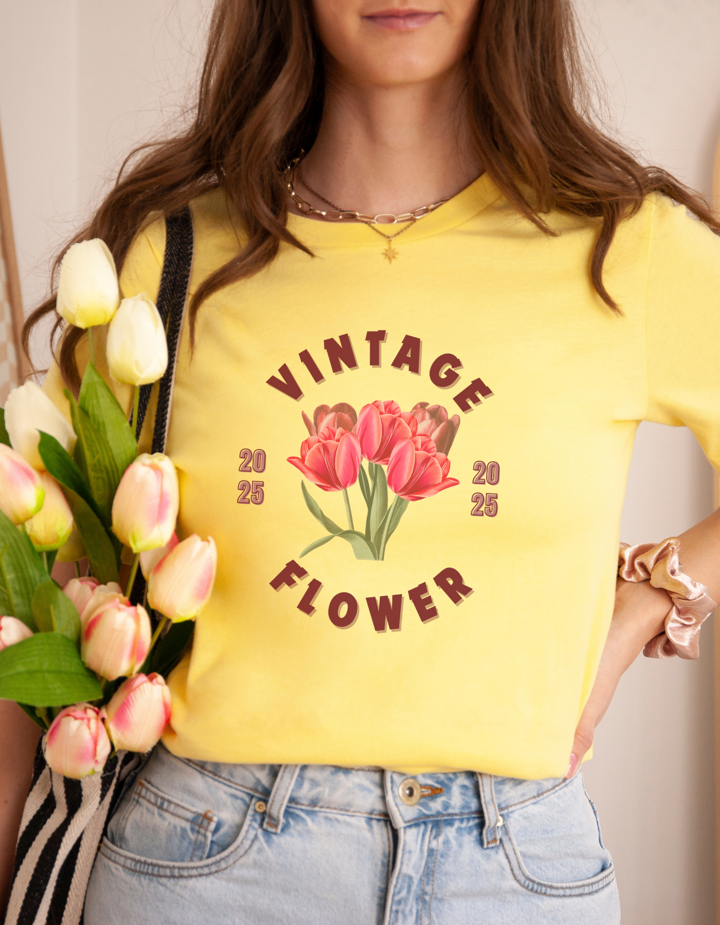 Vintage Flower Spring Inspired Softstyle T-Shirt