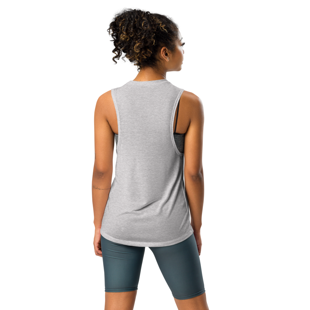 Chic Beach Scene Muscle Tank with Cool Logo