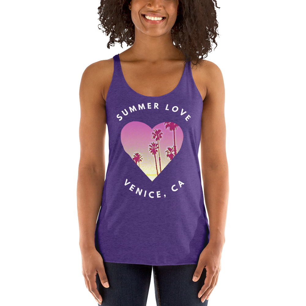 Cool Summer Tank Racerback Style with Beach Scene