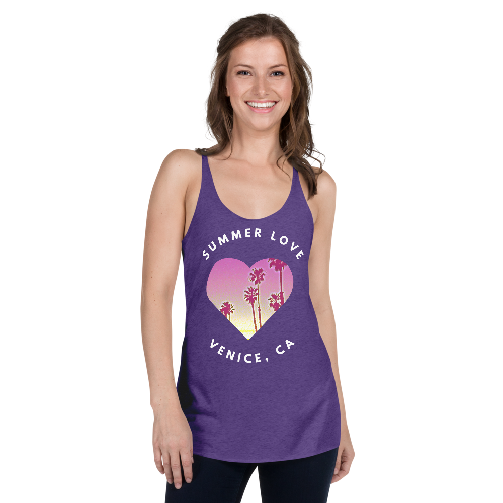 Cool Summer Tank Racerback Style with Beach Scene