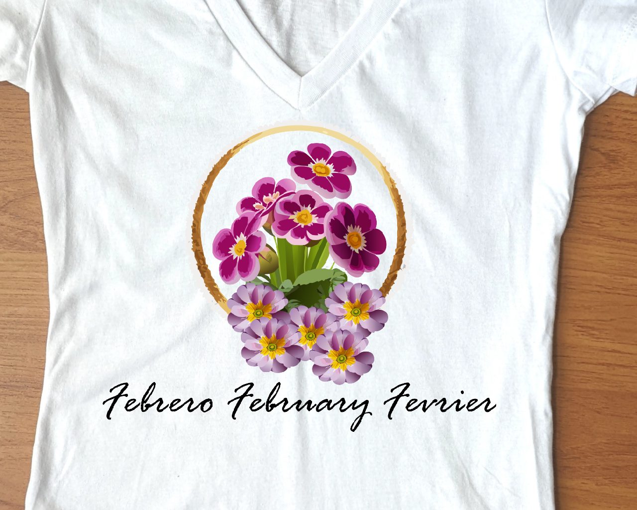 Flirty Women Tee February Birthday Flower Primrose