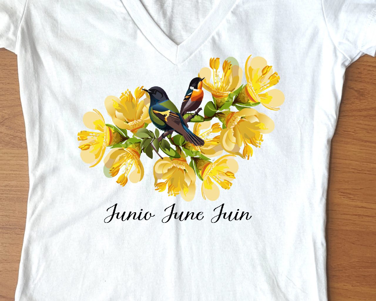 Flirty Women Tee June Birthday Flower Honeysuckle