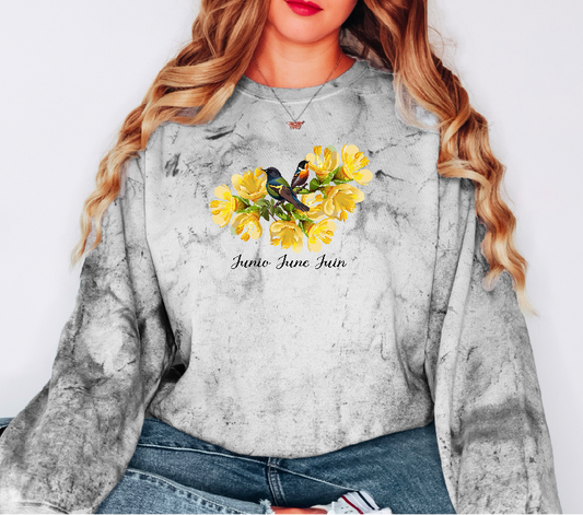 Comfy Cozy Floral Sweatshirt June Birthday Flower Honeysuckle