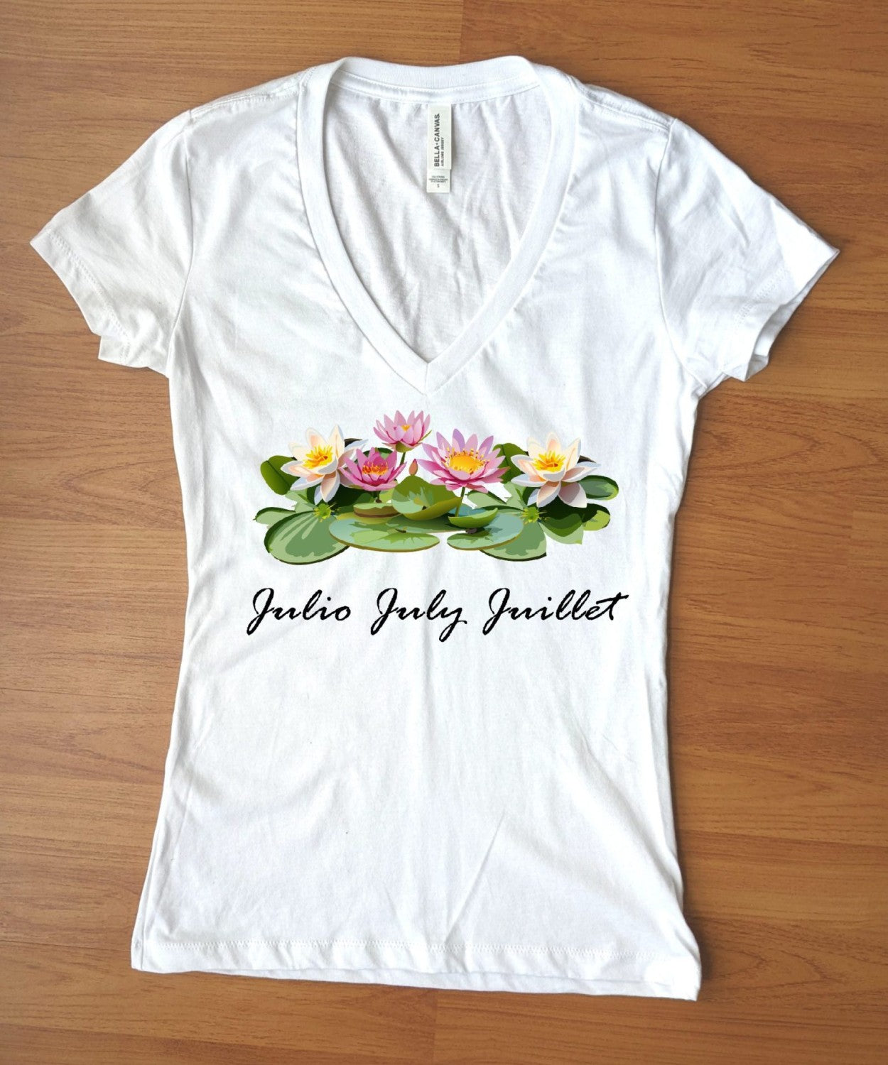 Flirty Woman Tee July Birthday Flower Water Lilly