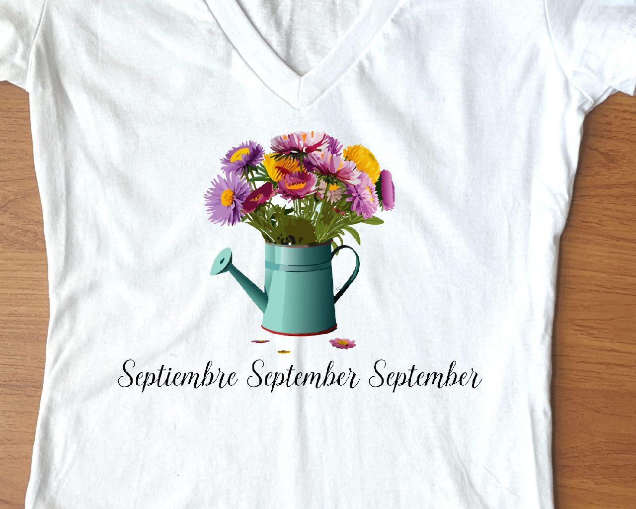 Flirty Women Tee September Birthday Flower Asters