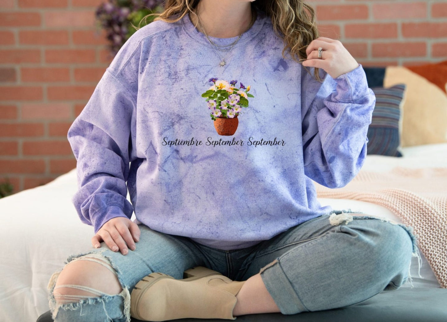 Comfy Cozy Floral Sweatshirt September Birthday Flower Morning Glories
