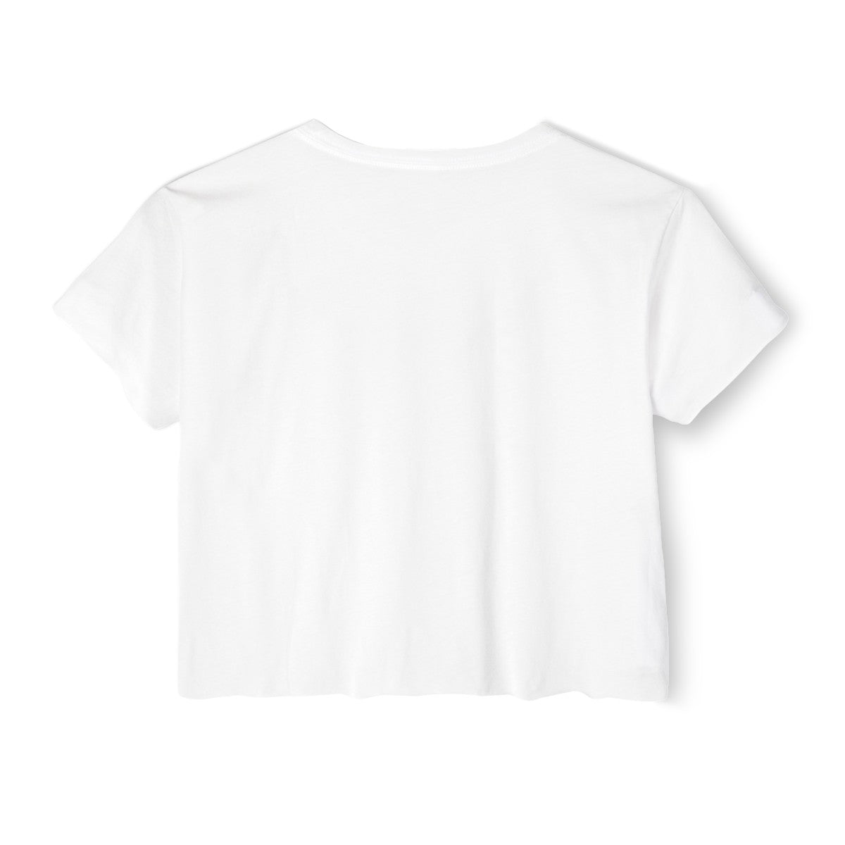 Vintage Style White Crop Top with Monochrome Tulips