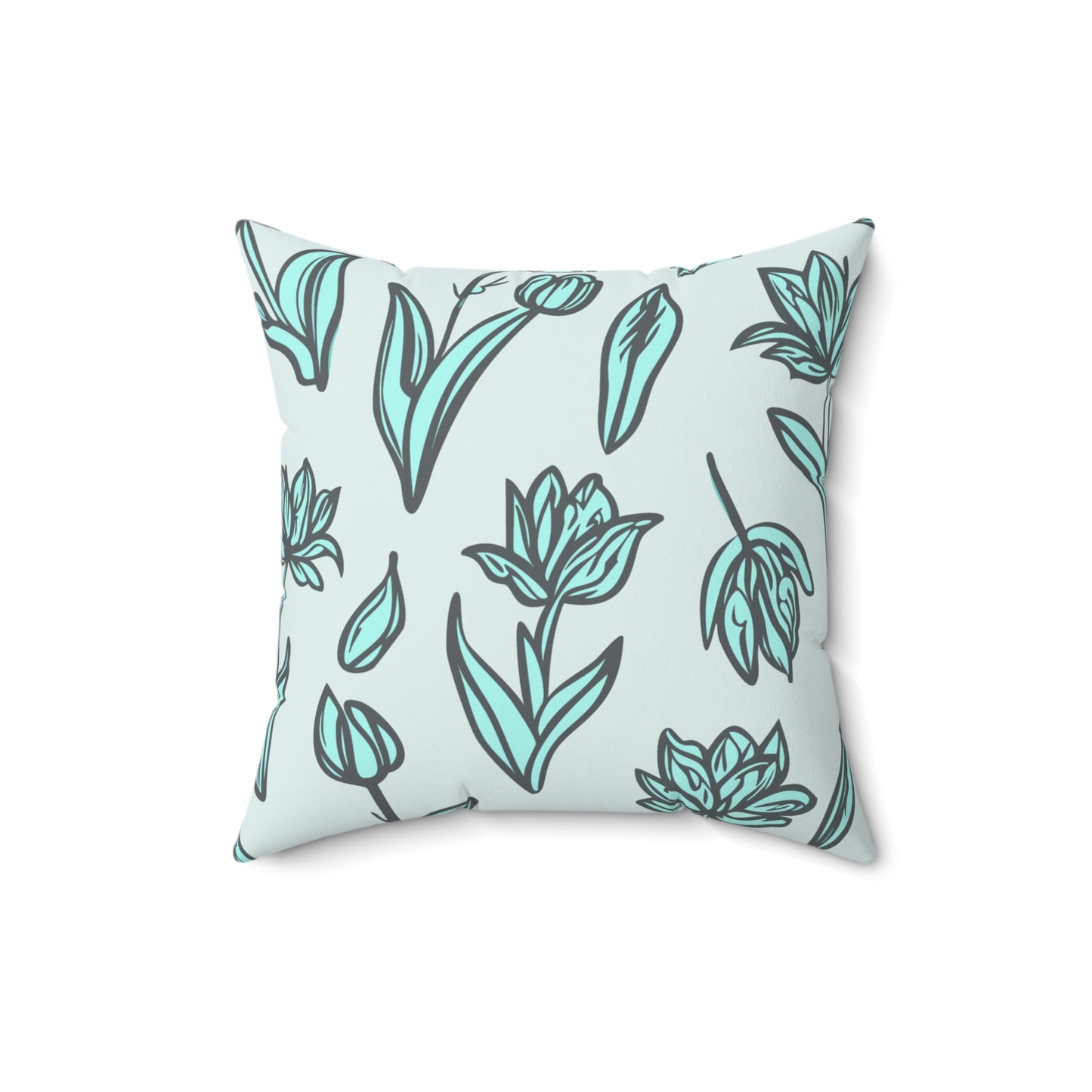 Chic Square Pillow Featuring Fringed Parrot Tulip Pattern