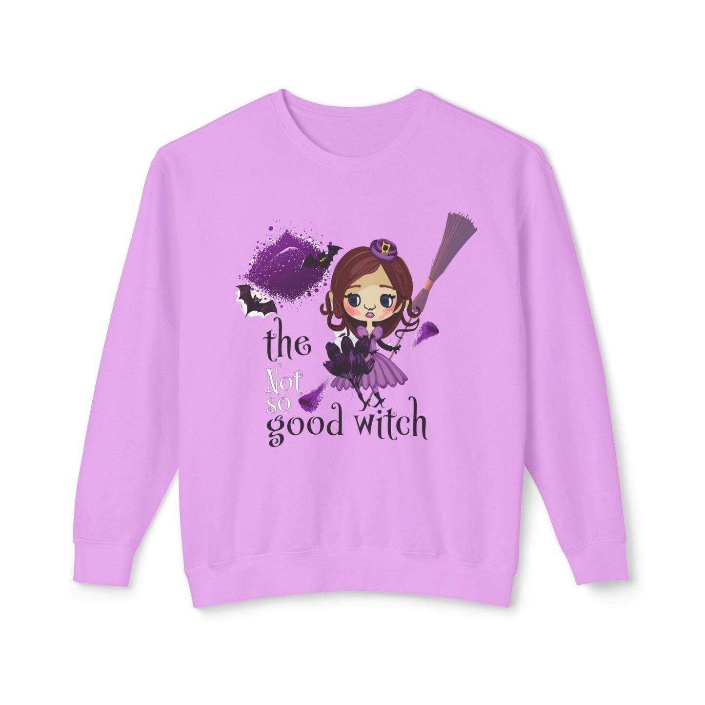 Vintage Inspired Halloween Sweatshirt Featuring A Batty Witch