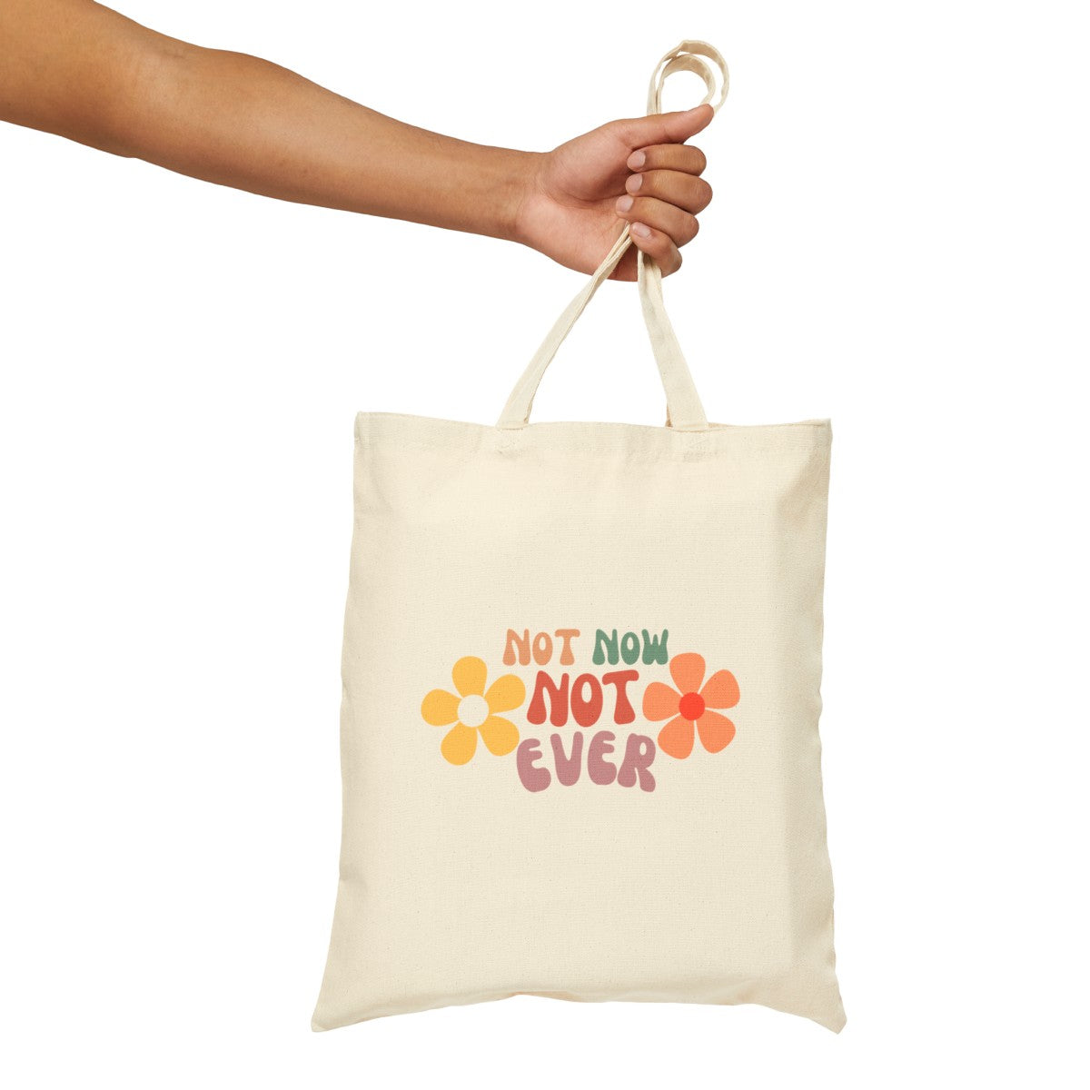 Retro Style Floral Tote Bag with Smart Phrase