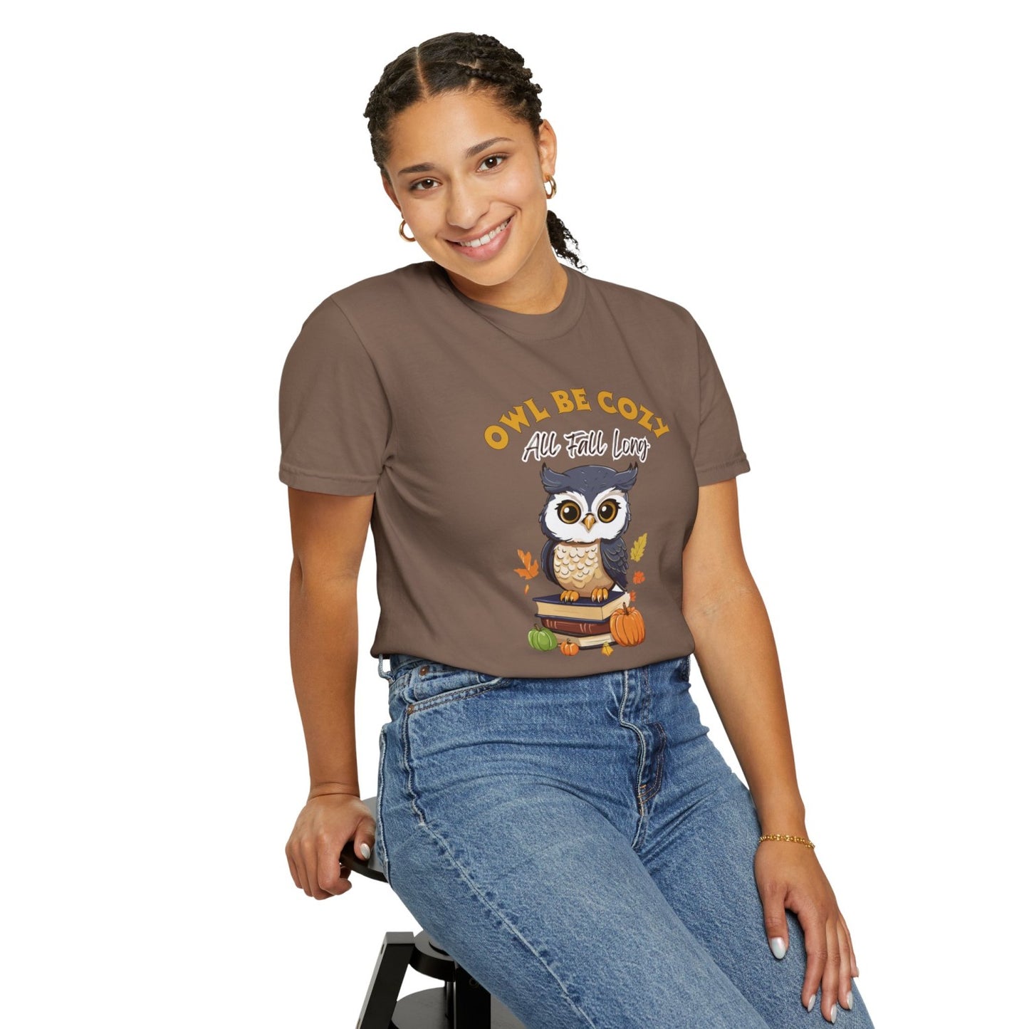 Comfy Fall Tee Featuring Smart Owl