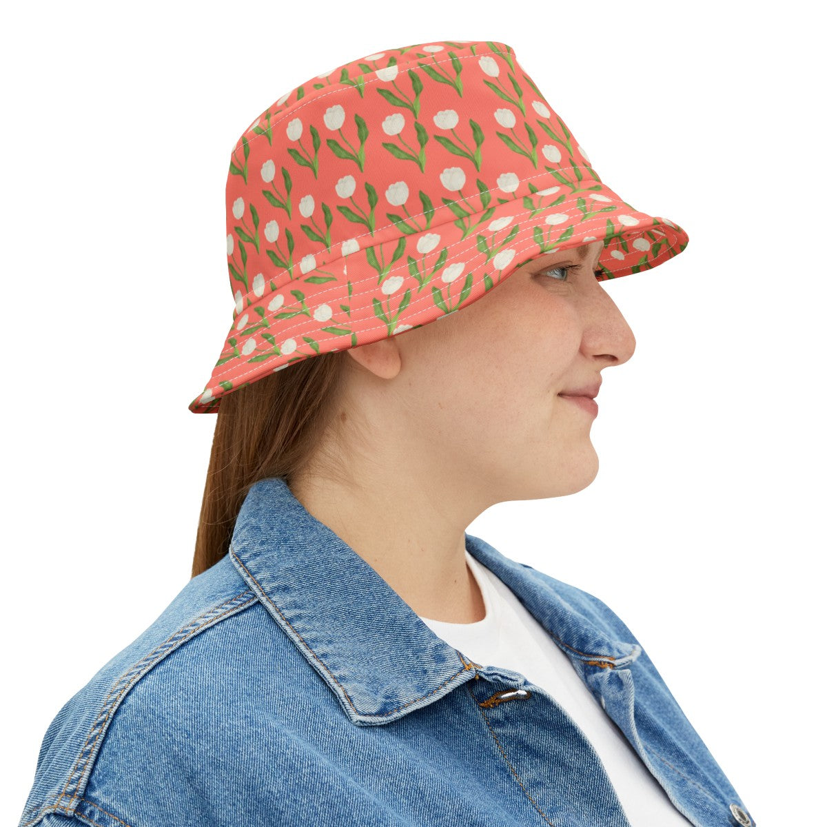 Flower Bucket Hat with Chic Tulip Design