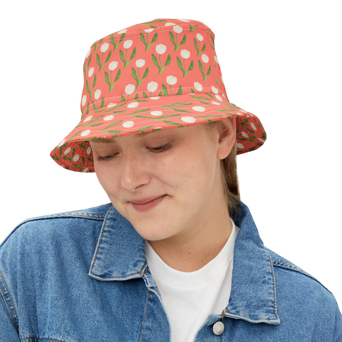 Flower Bucket Hat with Chic Tulip Design