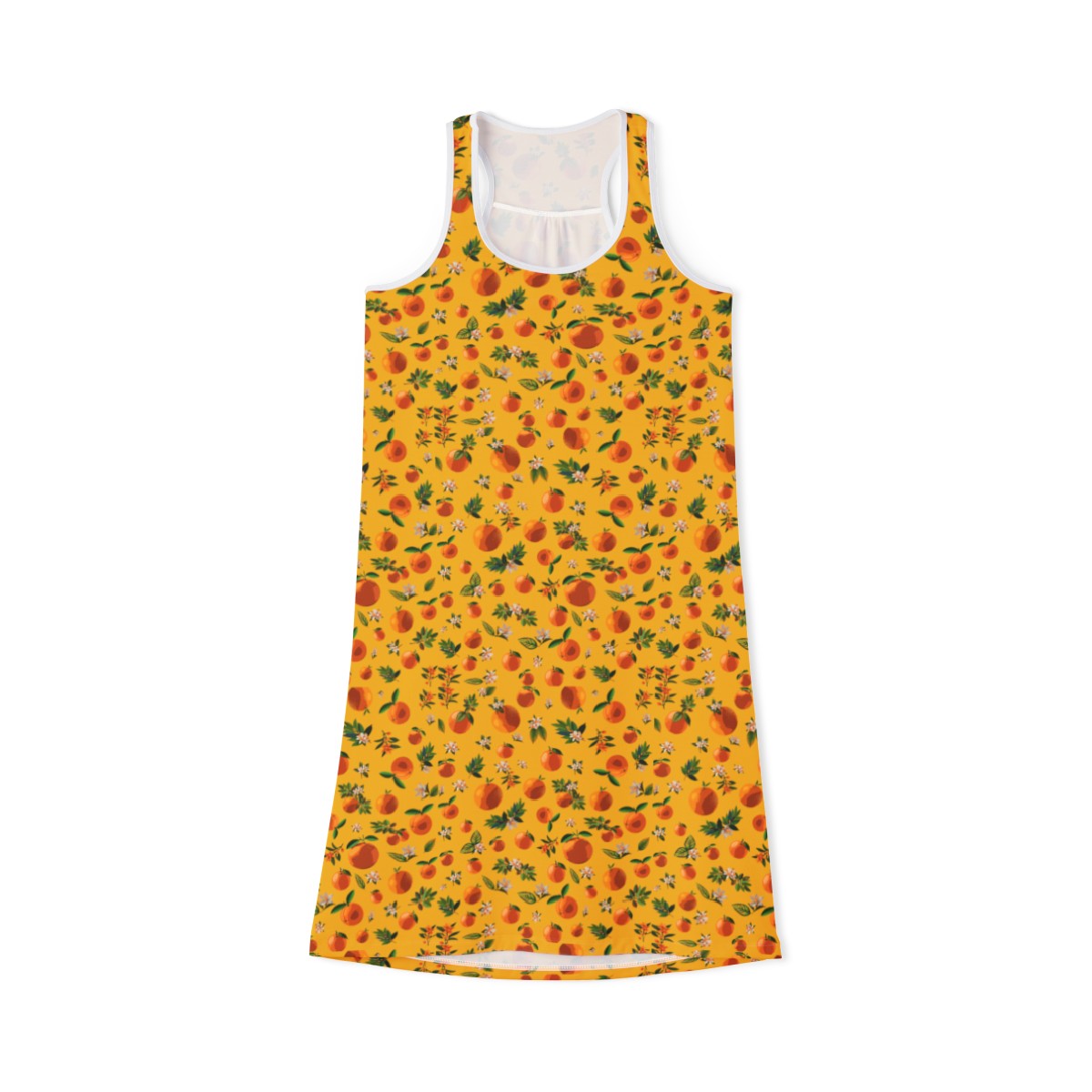 Blossoming Oranges Racerback Dress in Yellow