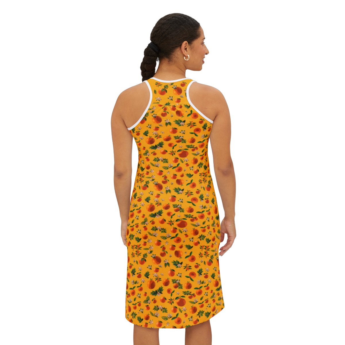 Blossoming Oranges Racerback Dress in Yellow
