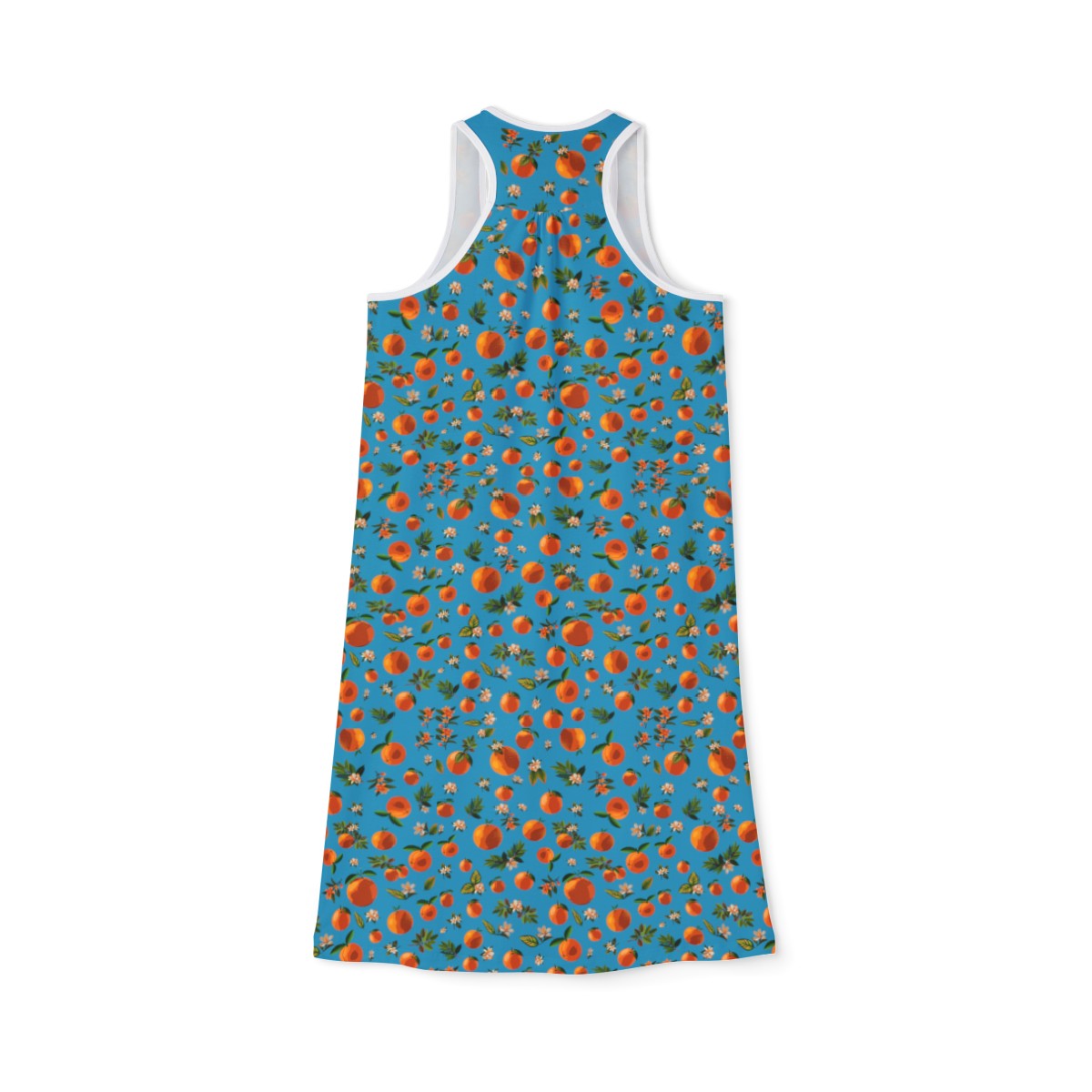 Blossoming Oranges Racerback Dress in Turquoise