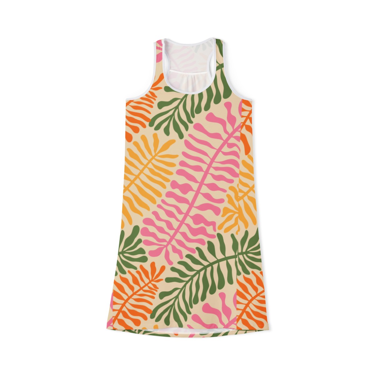 Rainbow Foliage Racerback Dress on White