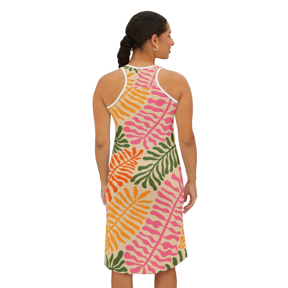 Rainbow Foliage Racerback Dress on White