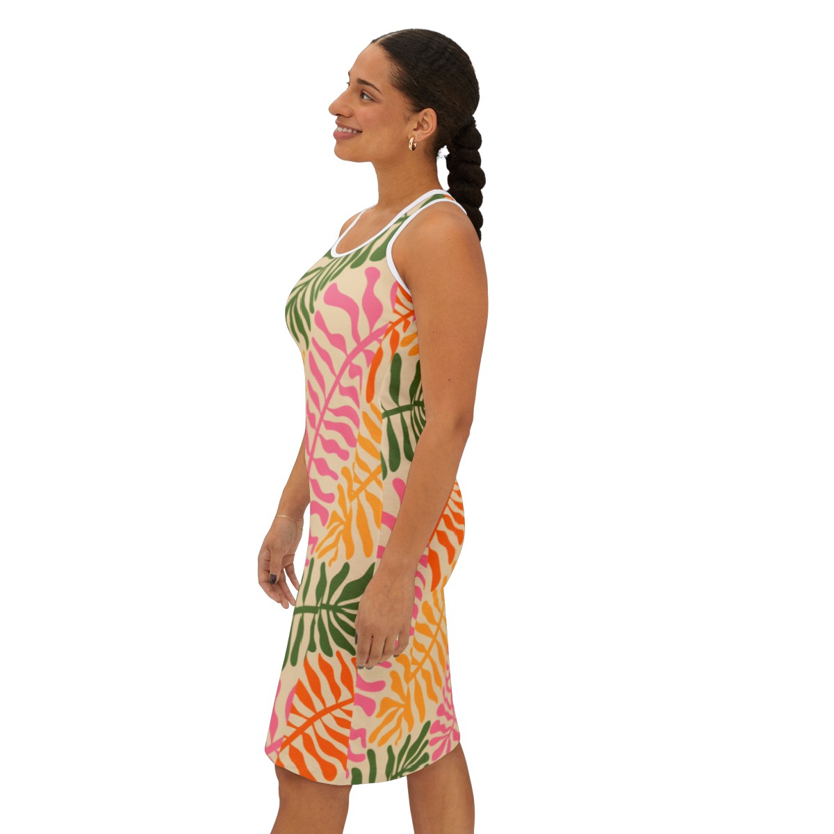 Rainbow Foliage Racerback Dress on White