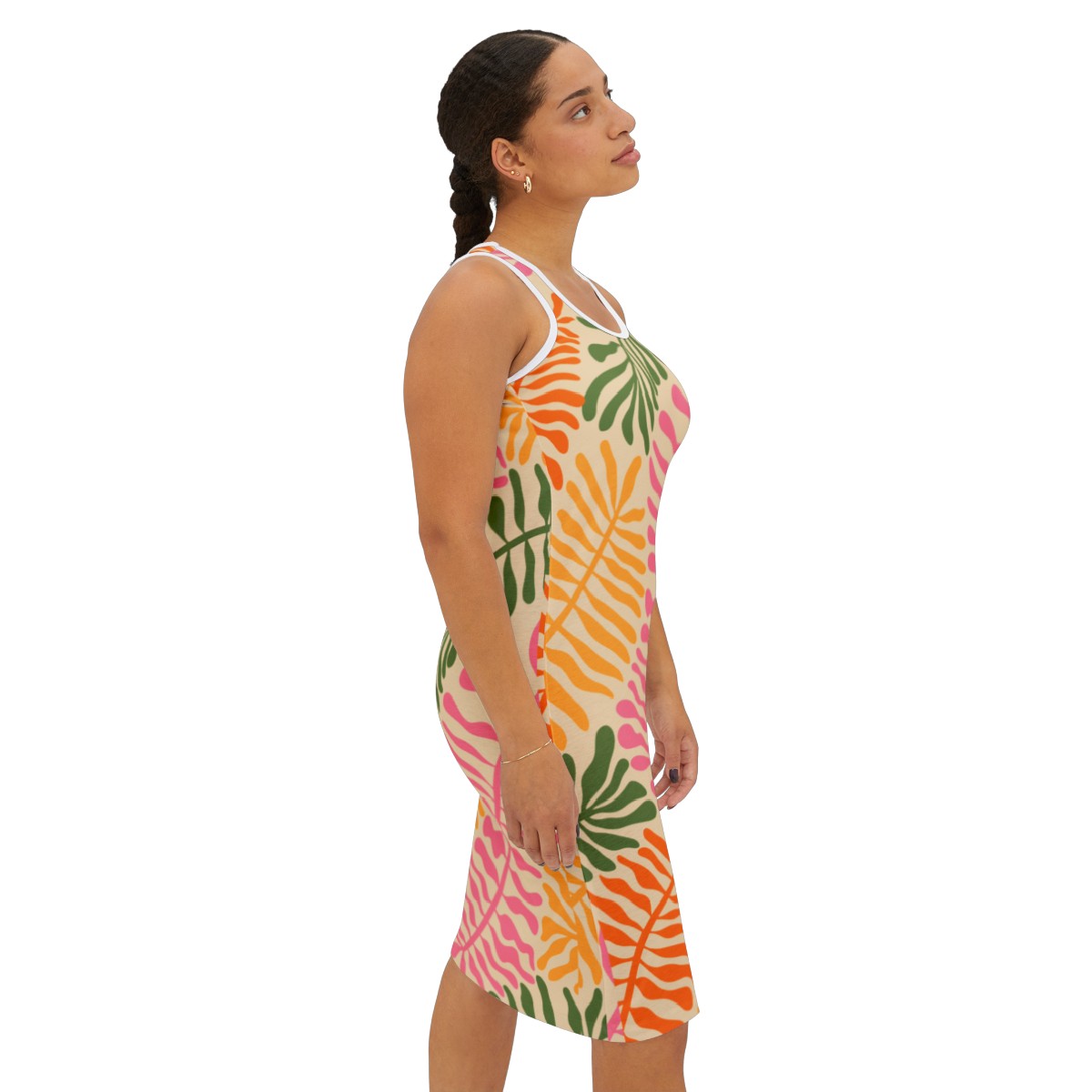 Rainbow Foliage Racerback Dress on White