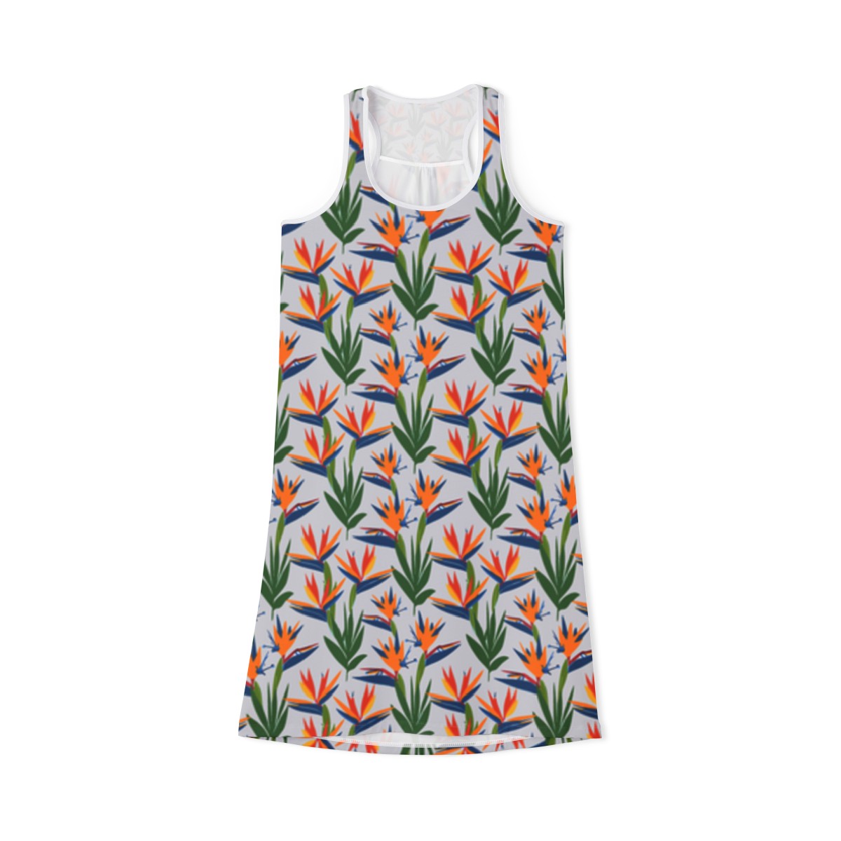 Birds of Paradise Racerback Dress on White