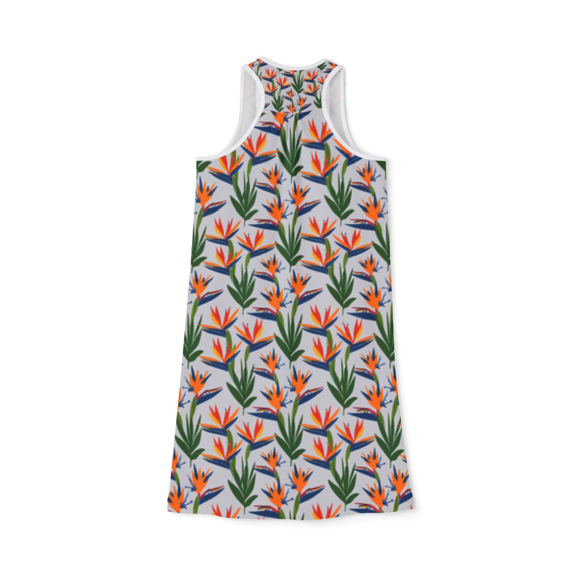 Birds of Paradise Racerback Dress on White