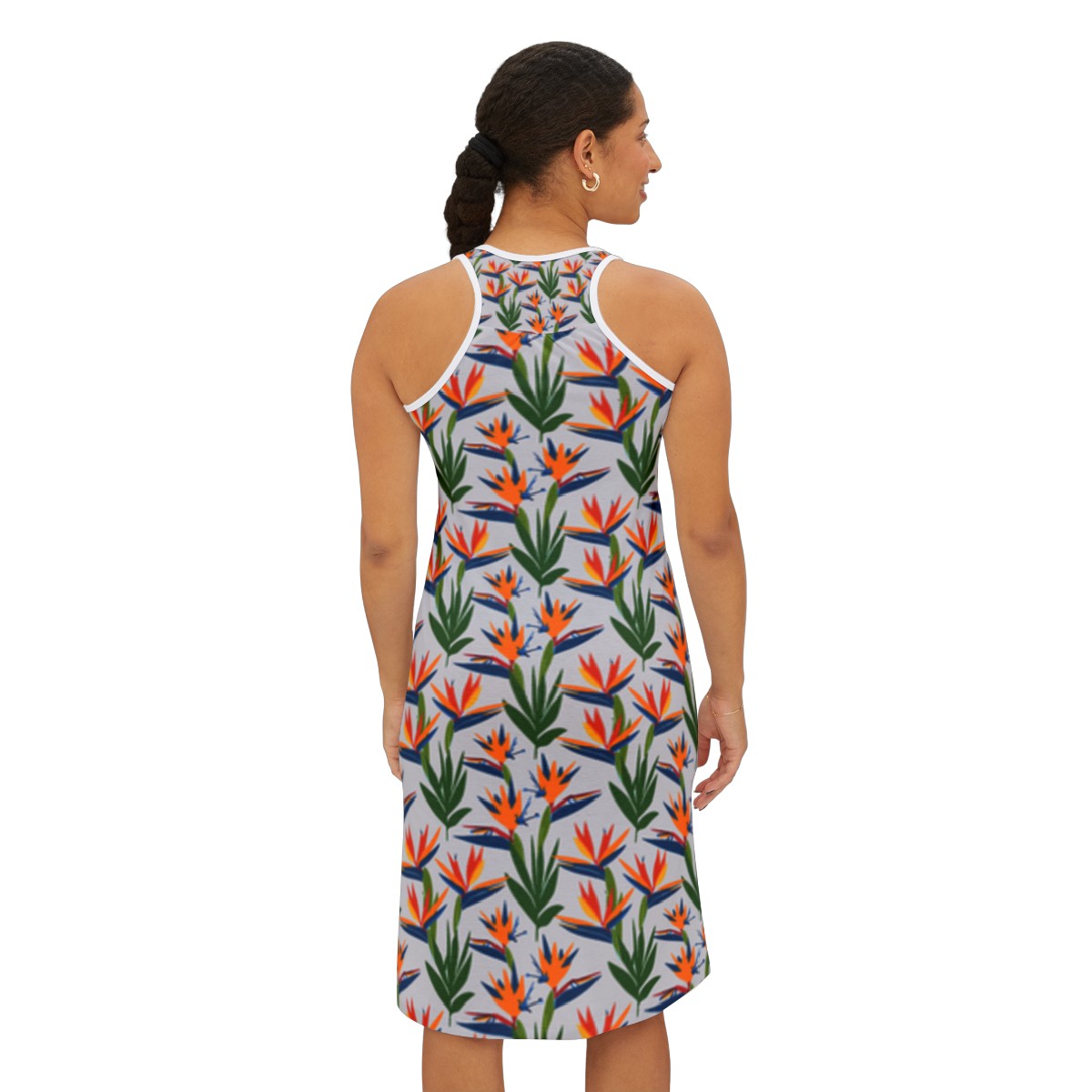 Birds of Paradise Racerback Dress on White