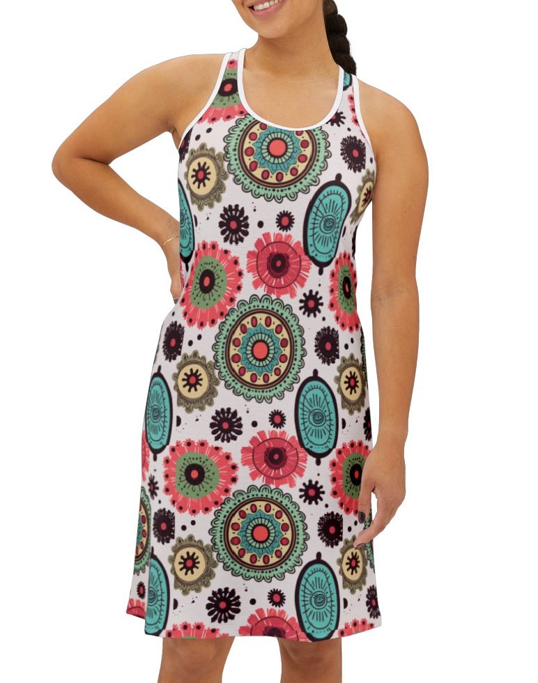 Pastel Paisley Racerback Dress on White