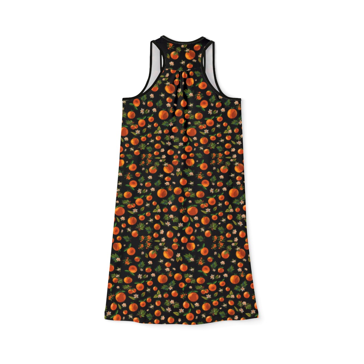 Blossoming Oranges Racerback Dress in Black