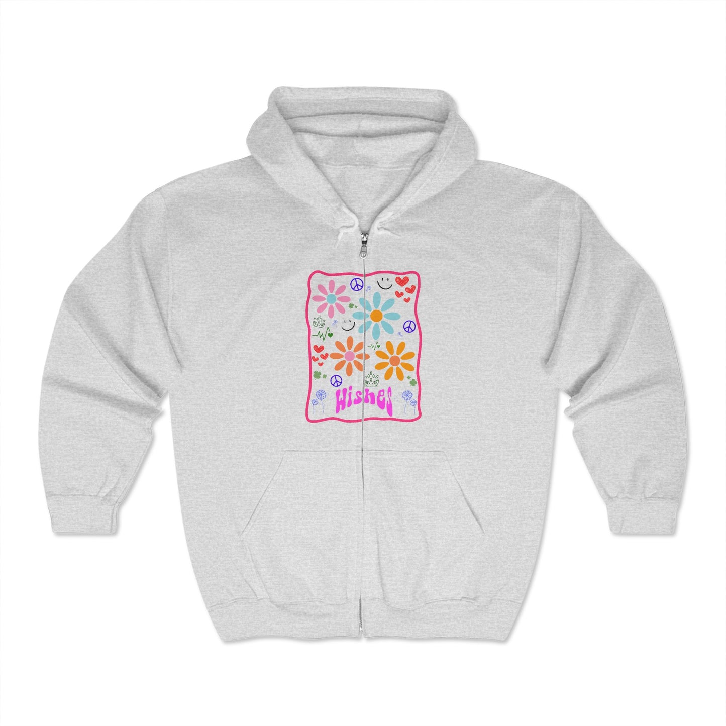 Wishes Collection Heavy Blend™ Full Zip Hooded Sweatshirt (in White)