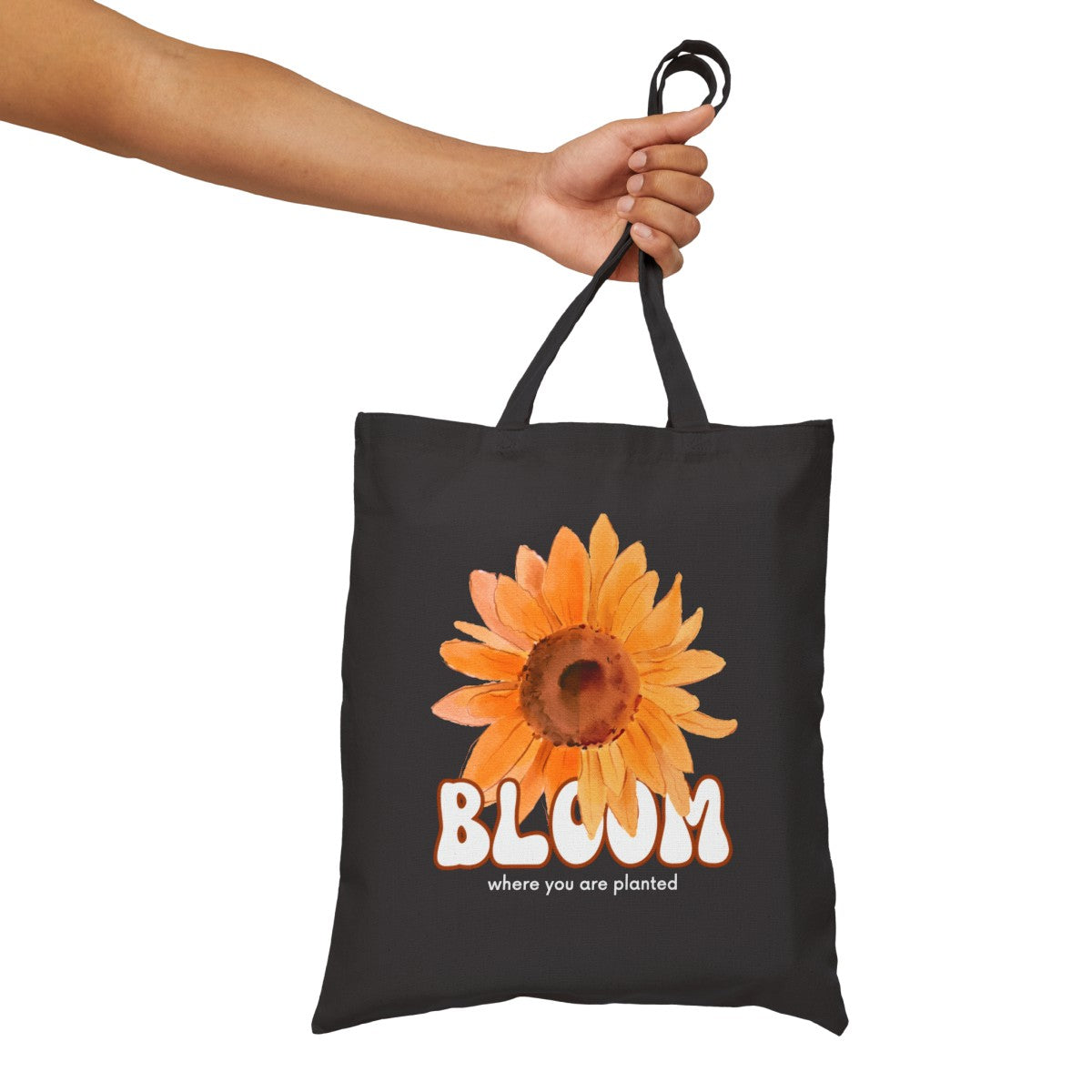 Retro Style Floral Tote Bag Featuring Ombre Sunflower
