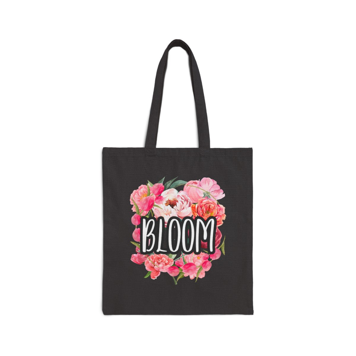 Vintage Style Floral Tote Bag with Inspirational Phrase