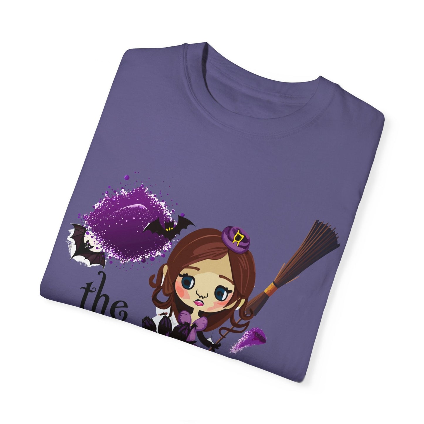 Vintage Inspired Halloween T-Shirt Featuring A Batty Witch