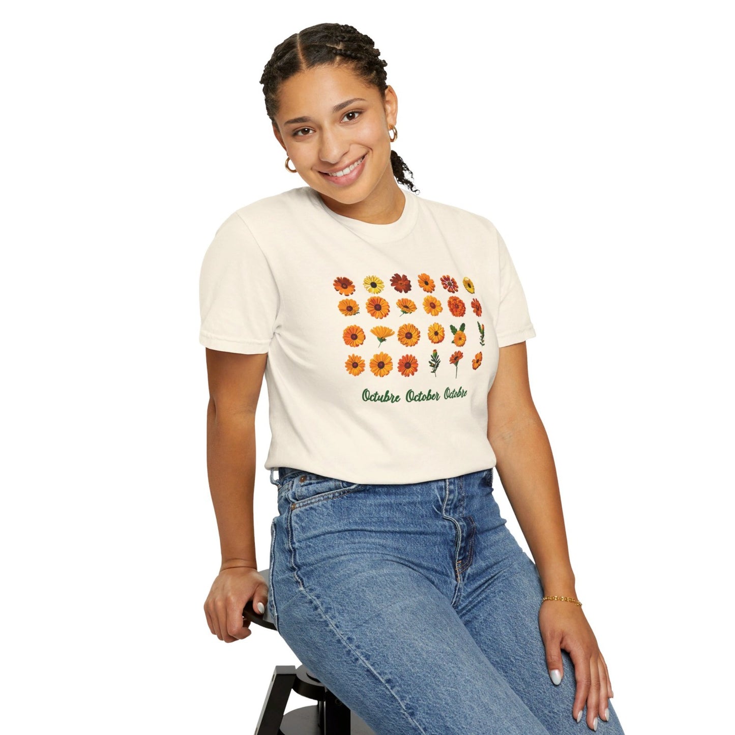 October Inspired Floral T-Shirt Featuring Marigolds
