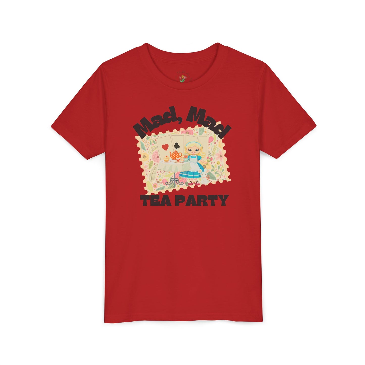 Wonderland Inspired Flower Youth Short Sleeve Tee