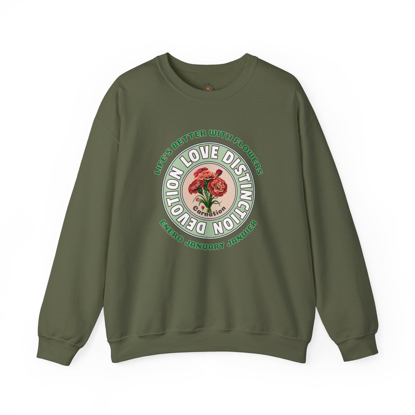 January Carnation Crew Neck Sweatshirt