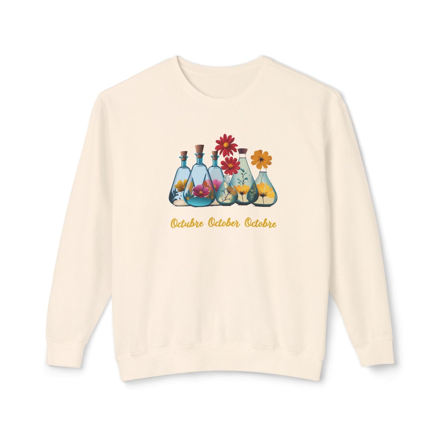 October Inspired Floral Sweatshirt Featuring Cosmos