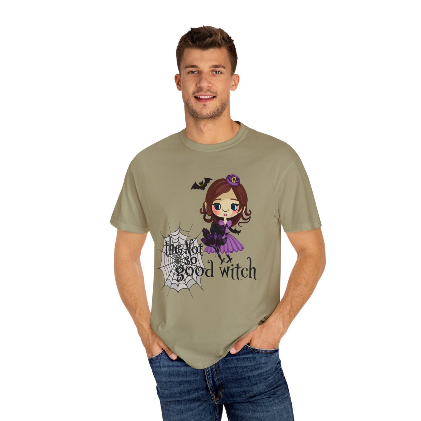 Vintage Inspired Halloween T-Shirt Featuring A Naughty Witch