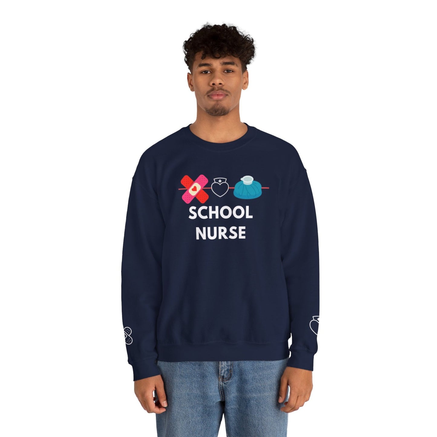 Comfy School Nurse Crewneck Sweatshirt