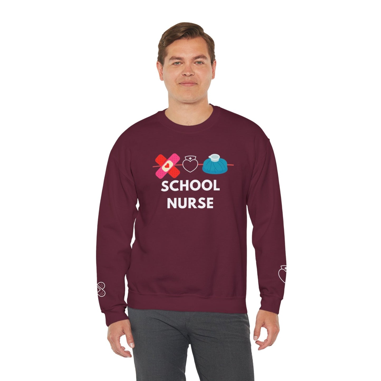 Comfy School Nurse Crewneck Sweatshirt