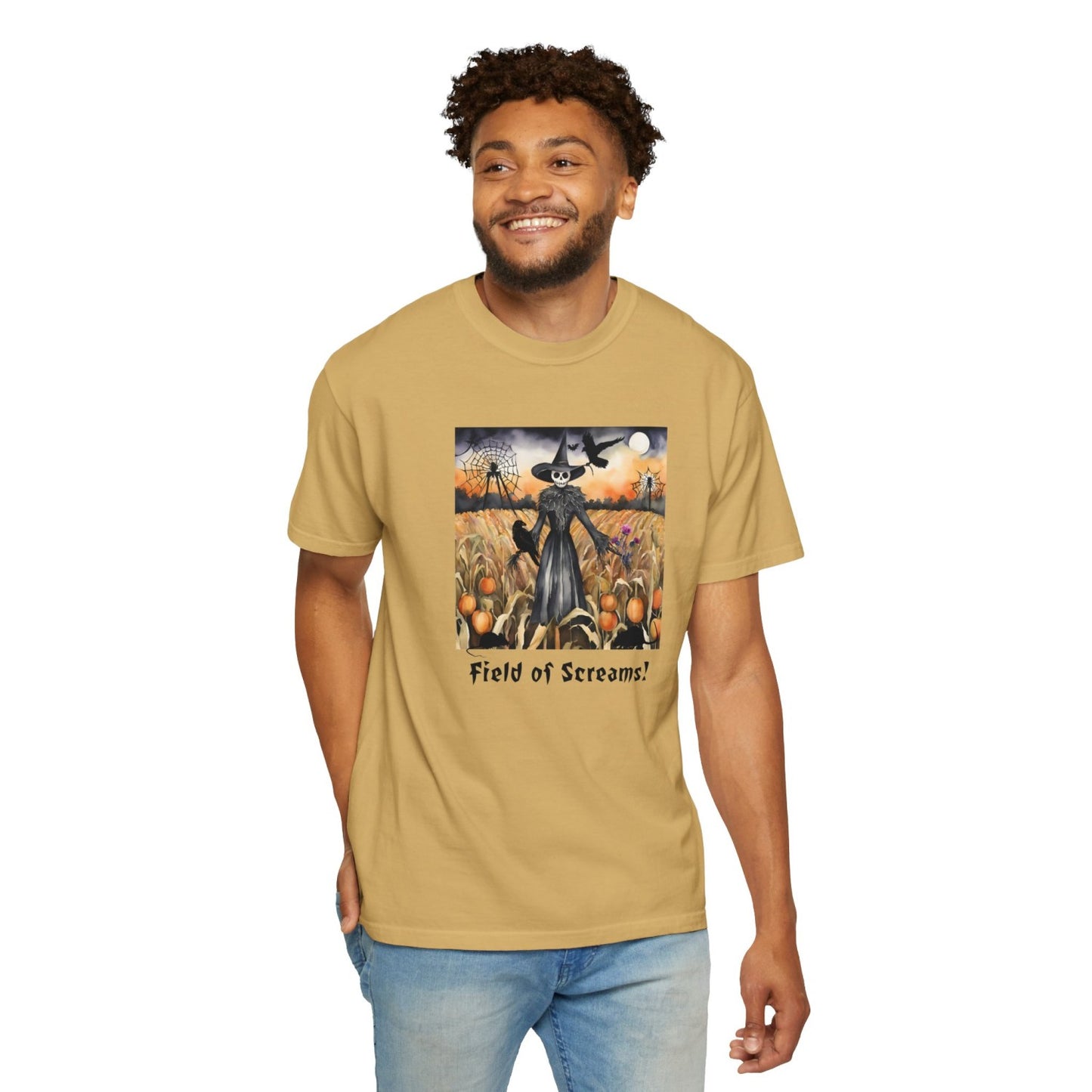 Vintage Inspired Halloween T-Shirt Featuring Scarecrow