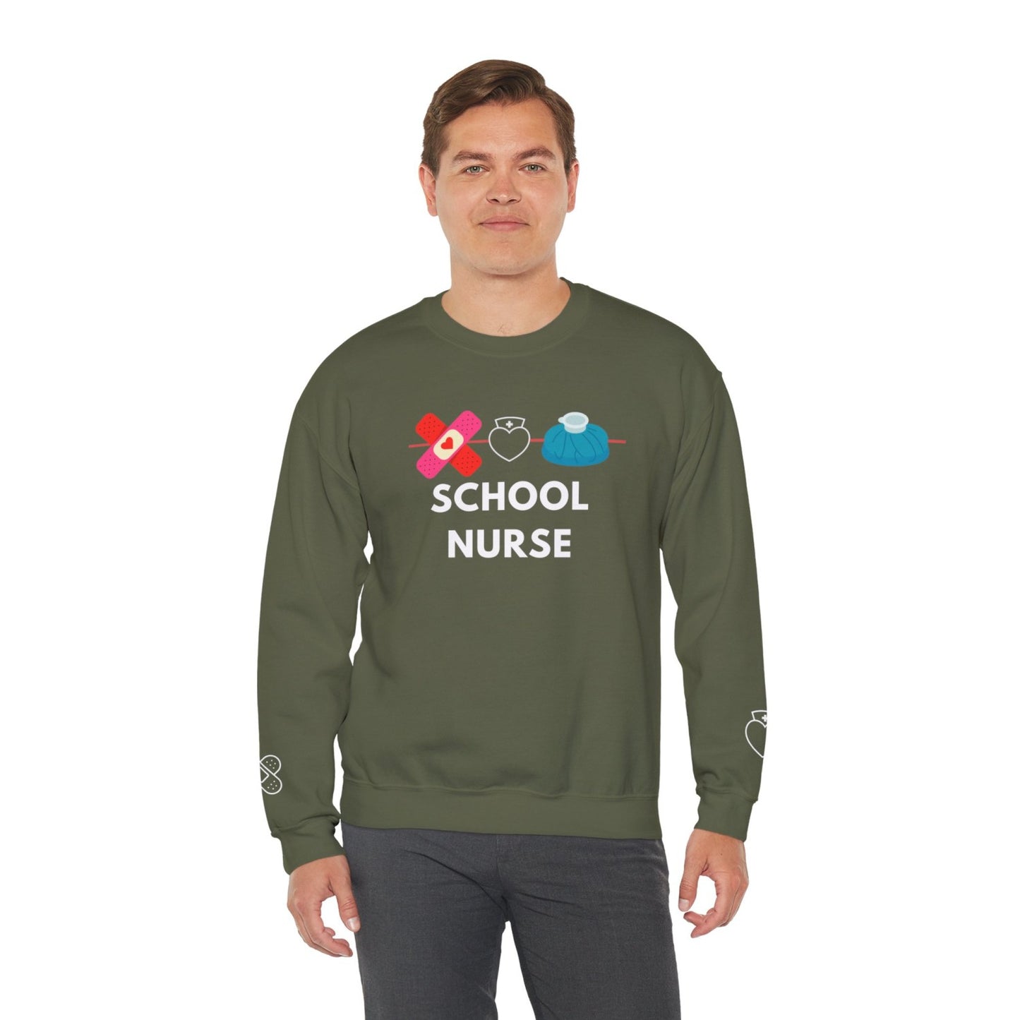 Comfy School Nurse Crewneck Sweatshirt
