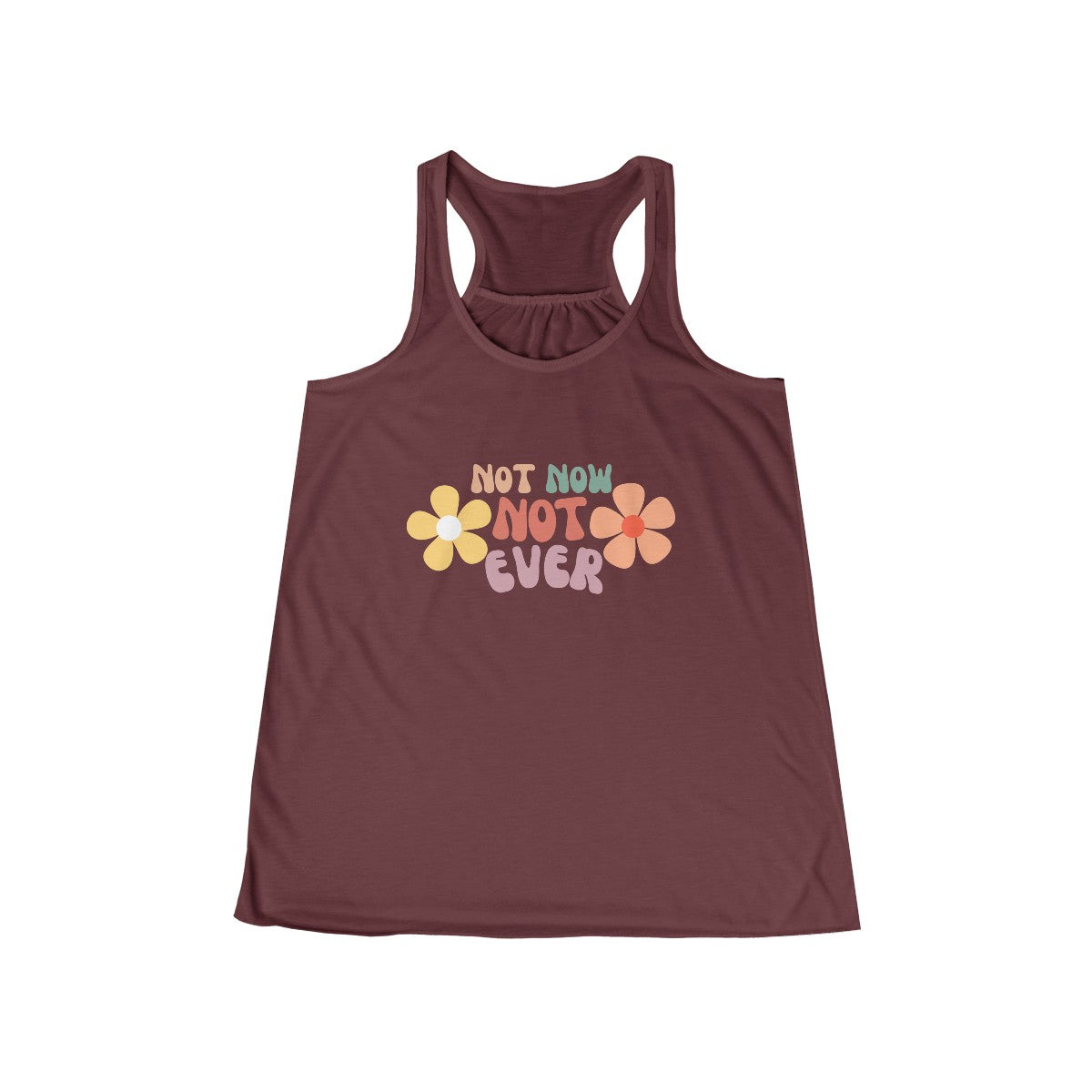 Retro Style Floral Racerback Tank Featuring Smart Phrase