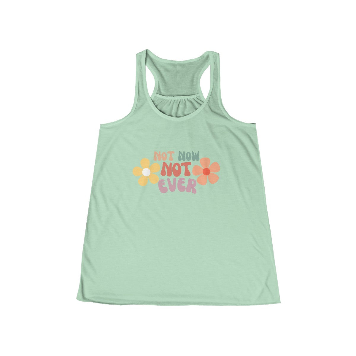Retro Style Floral Racerback Tank Featuring Smart Phrase