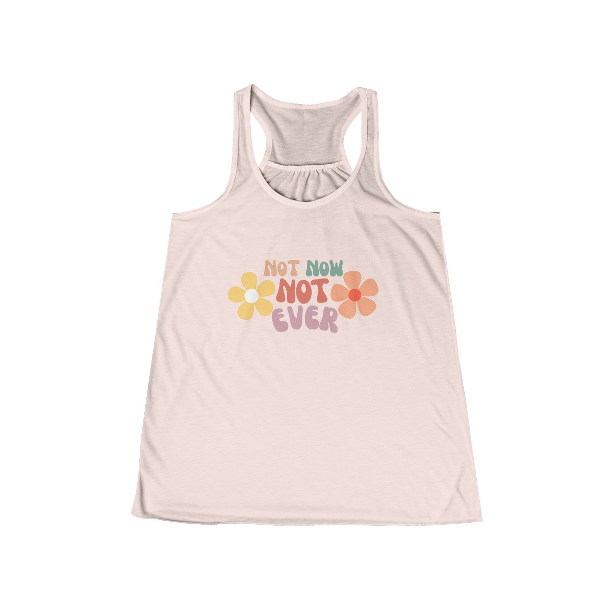 Retro Style Floral Racerback Tank Featuring Smart Phrase